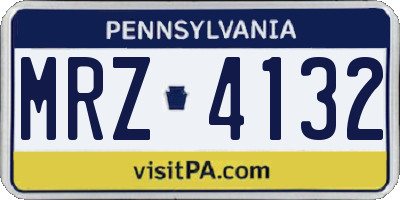 PA license plate MRZ4132