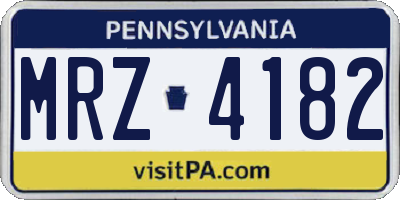 PA license plate MRZ4182