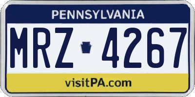 PA license plate MRZ4267