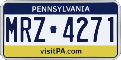 PA license plate MRZ4271