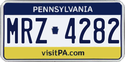 PA license plate MRZ4282