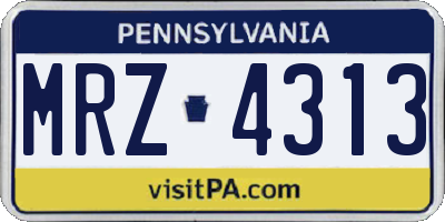 PA license plate MRZ4313