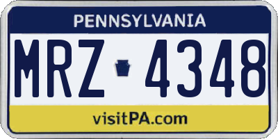 PA license plate MRZ4348