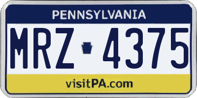 PA license plate MRZ4375