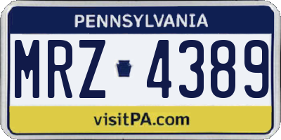 PA license plate MRZ4389