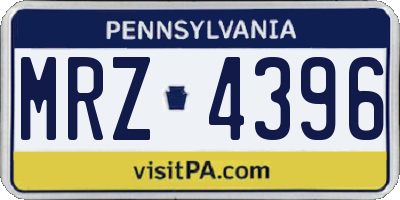 PA license plate MRZ4396
