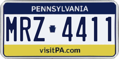 PA license plate MRZ4411
