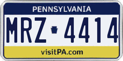 PA license plate MRZ4414
