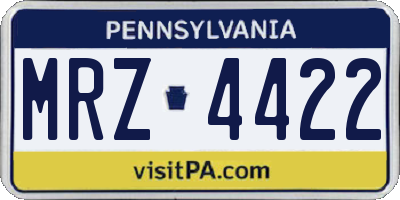 PA license plate MRZ4422