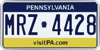 PA license plate MRZ4428