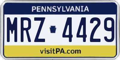 PA license plate MRZ4429