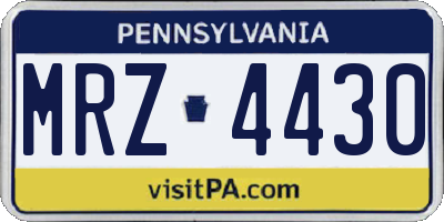 PA license plate MRZ4430