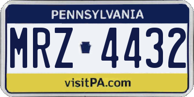 PA license plate MRZ4432
