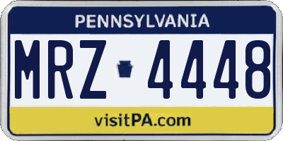 PA license plate MRZ4448