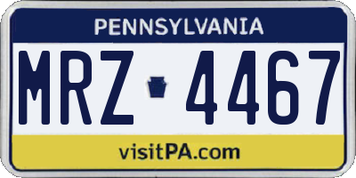PA license plate MRZ4467
