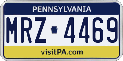 PA license plate MRZ4469