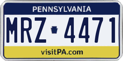 PA license plate MRZ4471