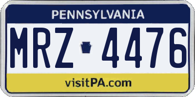 PA license plate MRZ4476