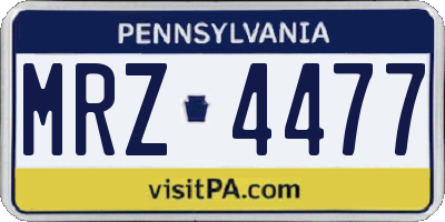 PA license plate MRZ4477
