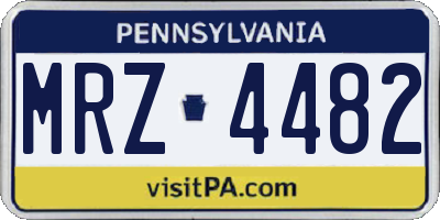 PA license plate MRZ4482