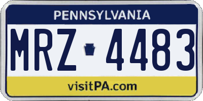PA license plate MRZ4483