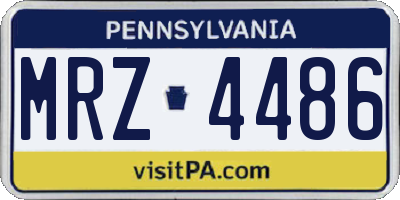 PA license plate MRZ4486