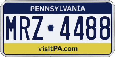 PA license plate MRZ4488