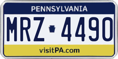 PA license plate MRZ4490
