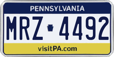 PA license plate MRZ4492