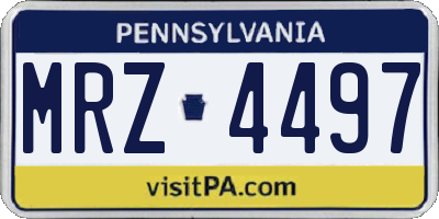 PA license plate MRZ4497