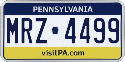 PA license plate MRZ4499