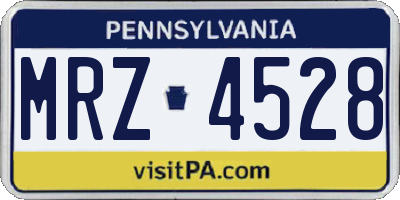 PA license plate MRZ4528