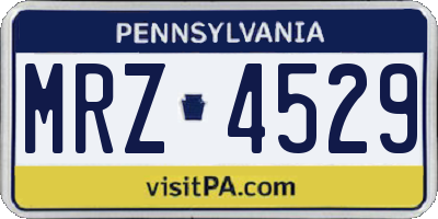 PA license plate MRZ4529