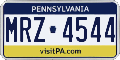PA license plate MRZ4544