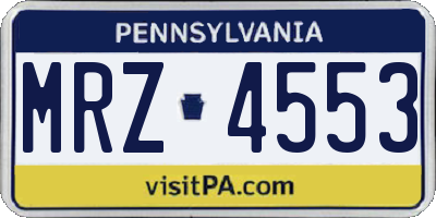 PA license plate MRZ4553