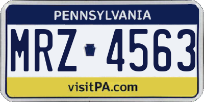 PA license plate MRZ4563