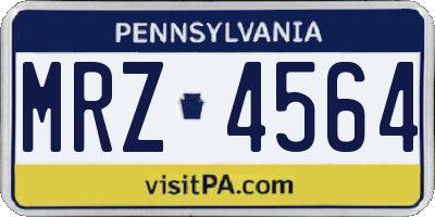 PA license plate MRZ4564