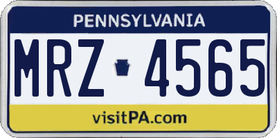 PA license plate MRZ4565