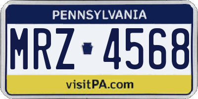 PA license plate MRZ4568