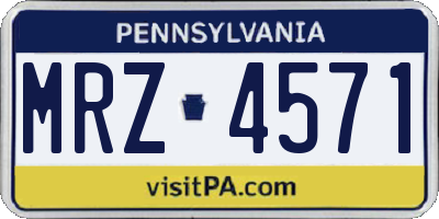 PA license plate MRZ4571