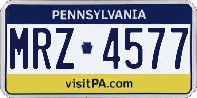 PA license plate MRZ4577