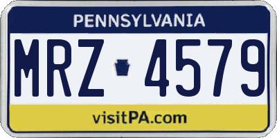 PA license plate MRZ4579