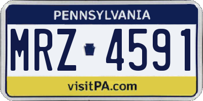 PA license plate MRZ4591