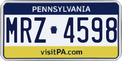 PA license plate MRZ4598