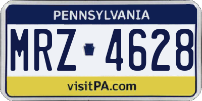 PA license plate MRZ4628