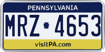 PA license plate MRZ4653