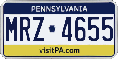 PA license plate MRZ4655