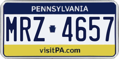 PA license plate MRZ4657