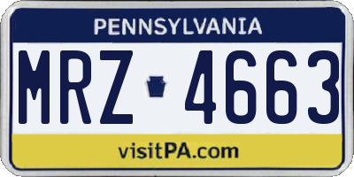 PA license plate MRZ4663