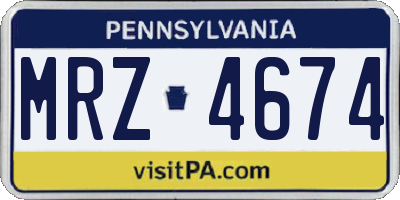 PA license plate MRZ4674